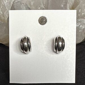 James Avery EUC huggie earrings. Retired trio beveled half hoop in sterling
